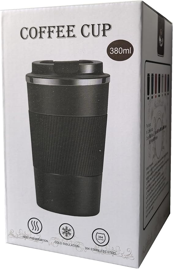 YINJOYI 12oz Travel Coffee Cups Insulated Tumbler Thermal Mug to Go with Lid Leak Proof Reusable Stainless Steel Coffee Mug Spill Proof for Hot and Iced Cold Drinks (Purple, 380ml)