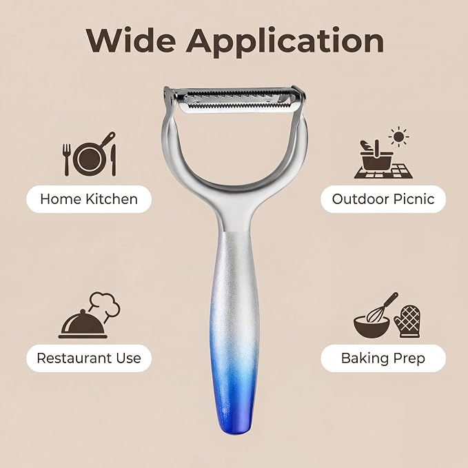 Aniso Y-Shaped Vegetable Julienne and Peeler | Ergonomic non-slip gradient handle, one-piece construction, ultra sharp blade, for potato apple carrot cucumber