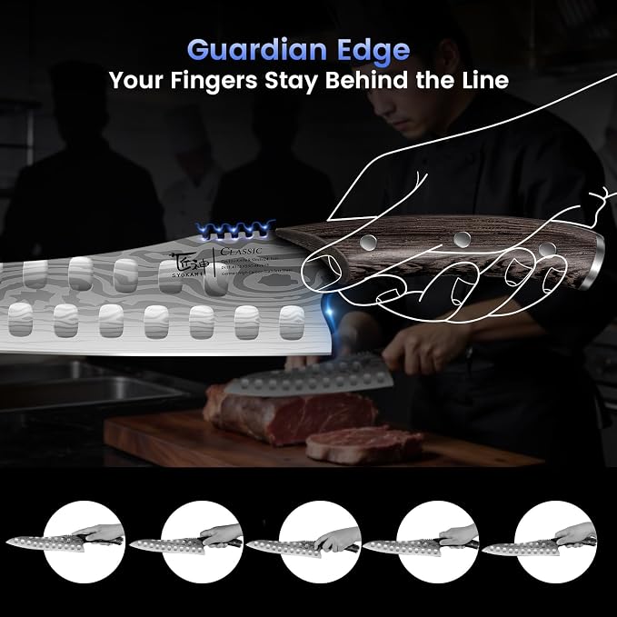 Gyutou Chef Knife, 9.5 Inch Japanese Style Kitchen Knife | Ultra Sharp Durable Professional-grade for Slicing, Chopping, Dicing, Ergonomic Anti-slip Handle, Trusted by chefs