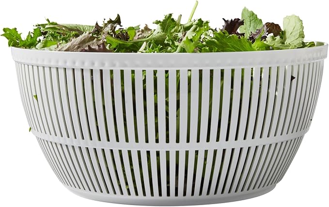 Kitchen Details 2-Piece Salad Spinner Large Capacity Lettuce Spinner Vegetable Washer | 4.75 Liter Produce Dryer | Multi-Use Colander System