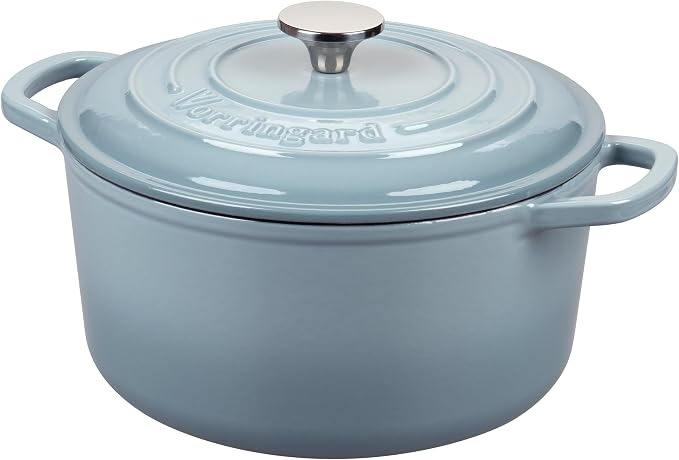 Enameled Cast Iron Dutch Oven Pot with Lid, for Sourdough Bread Baking, Round Dutch Ovens, 4.5 Quart, Sea Salt