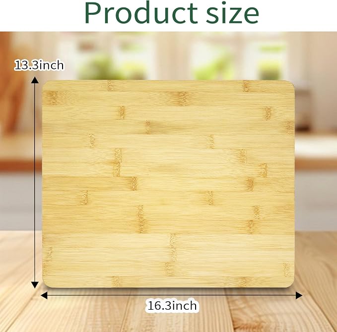 Bamboo Cutting Board Compatible with Ninja DT201/DT251 Foodi and Emeril Lagasse 26QT Air Fryer, 16.3"x13.1" Features Heat-Resistant Non-Skid Feet to Create Storage Space and Protect Countertops