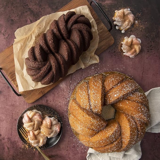Nordic Ware Braided Loaf, 6 Cup, Gold (Pack of 3)