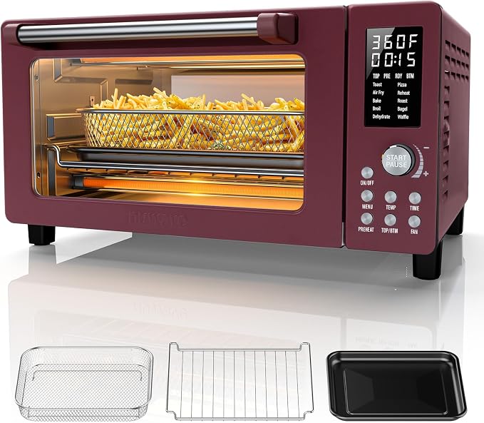 Nuwave Bravo Pro Convection Air Fryer Toaster Oven Combo | 2026 New Improved,10-in-1, 50°-450°F Control, Quick Even Crisp Tech, 21Qt, PFAS Free, Cinnamon