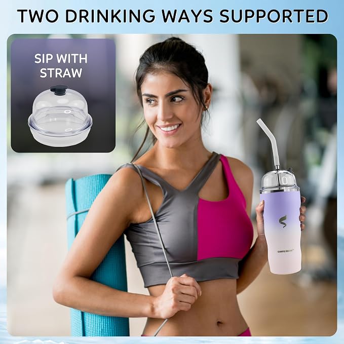 20 oz Insulated Tumbler, Straw and Flat Lids,White Pouple | 18/8 stainless steel, double-wall vacuum insulation, BPA-free materials, reusable straw, for everyday hot and cold drinks.
