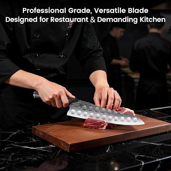 Gyutou Chef Knife, 9.5 Inch Japanese Style Kitchen Knife | Ultra Sharp Durable Professional-grade for Slicing, Chopping, Dicing, Ergonomic Anti-slip Handle, Trusted by chefs