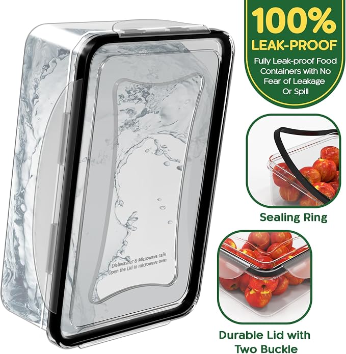 RockBerry 44 Pcs Food Storage Containers with Lids Airtight | Plastic Meal Prep Container for Pantry Kitchen Organization, Microwave,Dishwasher, Freezer Safe -100% Leak Proof