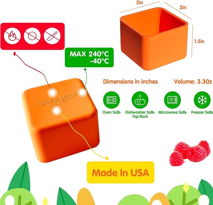 IELEK Silicone Lunch Box Dividers Square Bento Box Kit Accessories Meal Prep Containers
