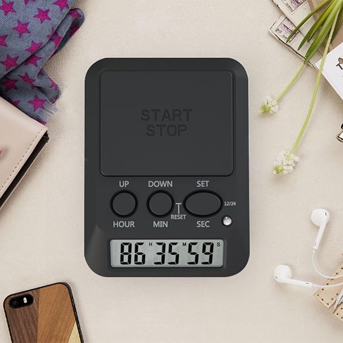 Large LCD Digital Timer with 9999 Days Countdown for Kitchen Gym Work Area Day Hour Second Timer
