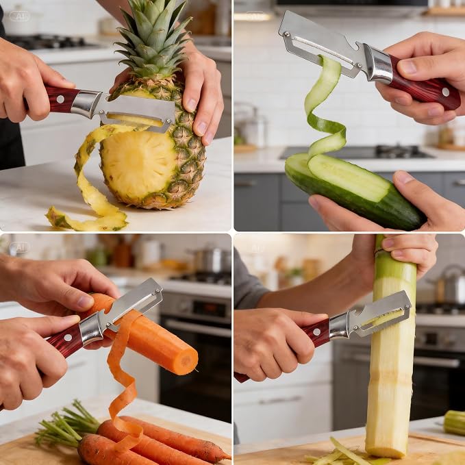 Multifunctional Vegetable Peeler for Peeling Potato Carrot(2 Pack) | 2 in 1 Stainless Steel Fruit Veggie Peeler | Bottle Opener | Handheld Fruit Cucumber Slicer