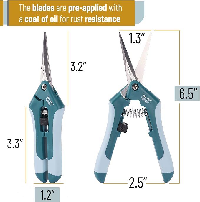 Mr. Pen- Gardening Scissors, 6.5 Inch | Pruning Shears for Gardening with Straight Stainless Steel Blade, Garden Shears, Garden Clippers Handheld, Plant Shears