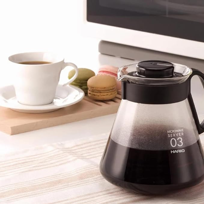 Hario V60 Glass Range Coffee Server, 360ml, Black