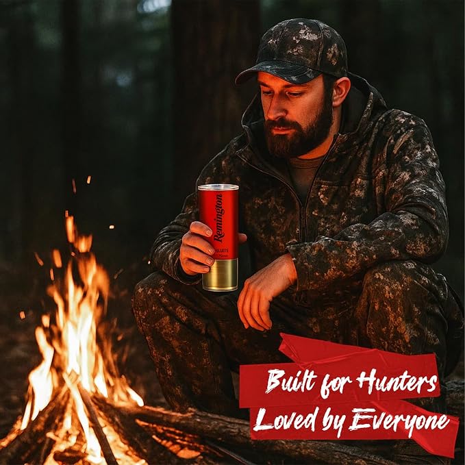 Funny Tumbler for Men Shotgun Shell 20oz Insulated Skinny Cup | Stainless Steel Travel Mug,Creative Gift for Dad,Husband,Friends,Hunters,Includes 1 Cup and 1 Lid