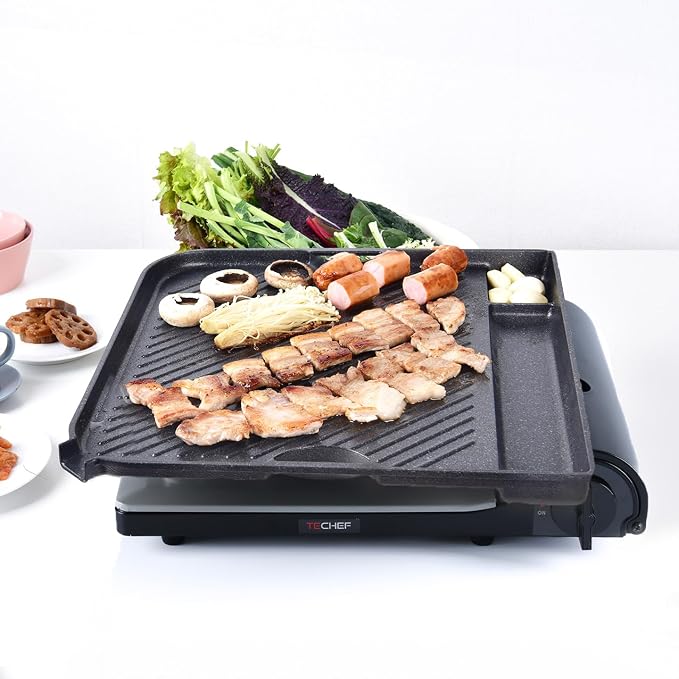 COOKKING - Master Grill Pro, Korean Traditional BBQ Grill Pan - Stovetop Nonstick Indoor/Outdoor Smokeless BBQ Cast Aluminum Grill Pan (MasterGrill Pro) (No Induction), Made in Korea