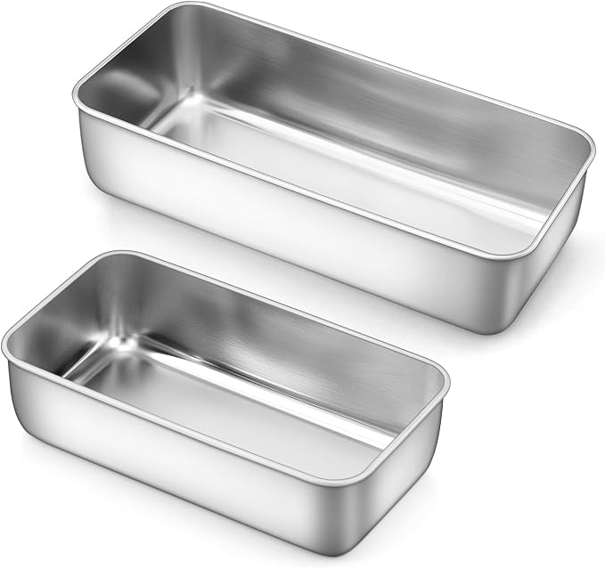 LIANYU 2 Pack Bread Loaf Pans, 1 Large (12x5 Inch) & 1 Medium (9x5 Inch)