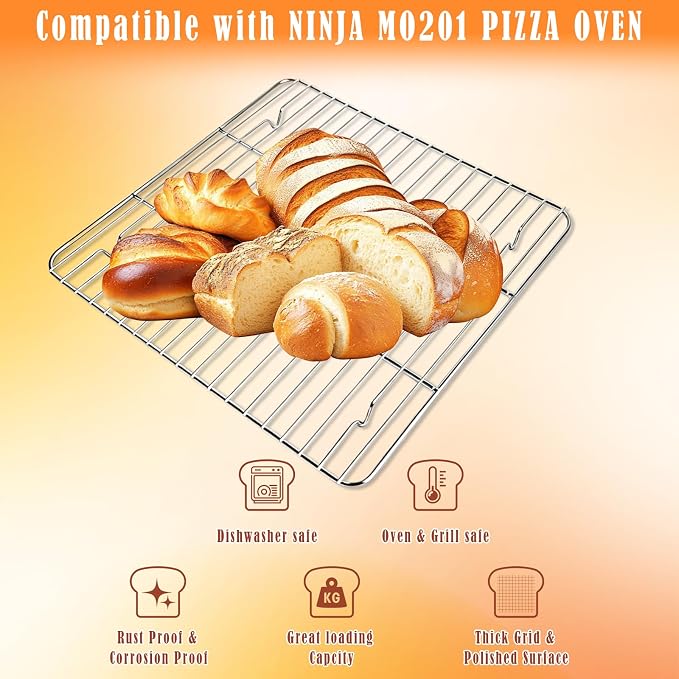 Stainless Steel Cooling & Baking Racks, Cookie Oven Rack & Bakers Rack | for Kitchen, Home Baking, Cooking, Parties, Cookie, Dishwasher Safe, Compatible with Ninja MO201