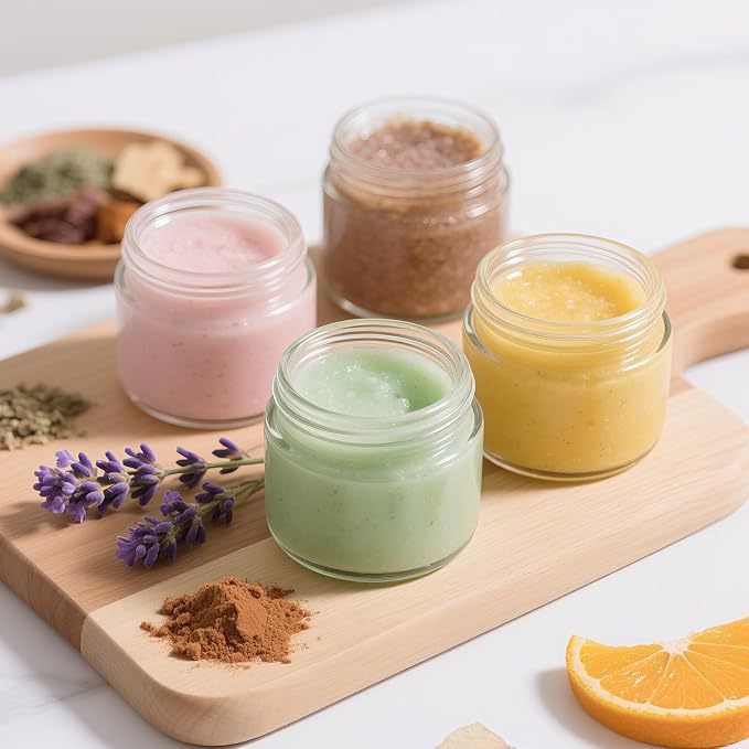 2oz Jars with Lids, Hoa Kinh 24 Pack Clear Cosmetic Glass Jars with Lids | Empty Cosmetic Containers Round Airtight Glass Jar with Inner Liners and Lid for Storing Lotions, Powders, and Ointments