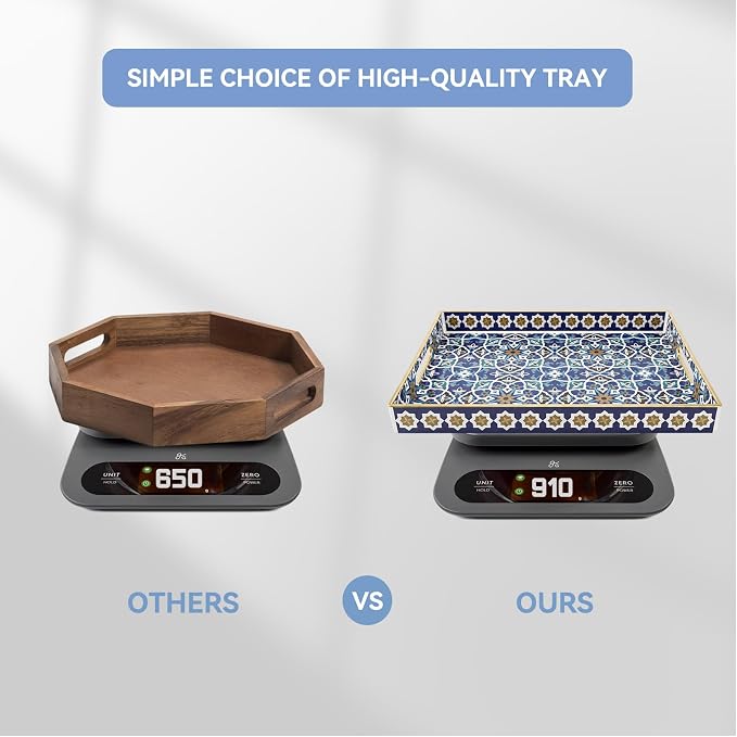 AGIOTA Coffee Table Trays for Living Room Serving Tray with Handles, Modern Large Tray for Ottoman Coffee Table