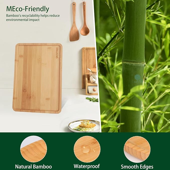 Small Bamboo Serving Tray, Small Food Tray for Eating and Serving Coffee, Tea, 9.5 x 7.1 Inch