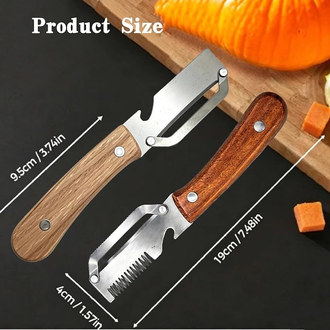 Multifunctional Vegetable Peeler for Kitchen, Stainless Steel Peeler With Bottle Opener and Wooden Handle, Kitchen Peeler for Fruit or Vegetables （2 pcs）