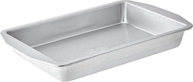 USA Pan 1110RC-3-ABC-1 American Bakeware Classics 9 x 13-Inch Rectangular Lasagna, Cake and Brownie Pan, Aluminized Steel