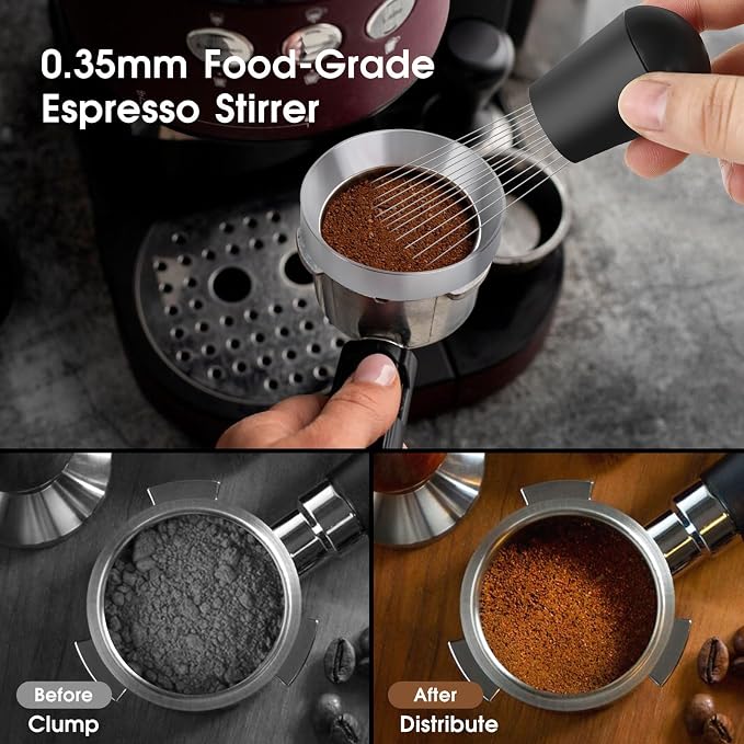 Reoszeank 54mm Espresso Accessories Kit, Distributor, Tamper, WDT, Funnel | Coffee Leveler, Espresso Distribution Tool, Dosing Funnel Set, fits Breville 54 mm Espresso Machines and Portafilters