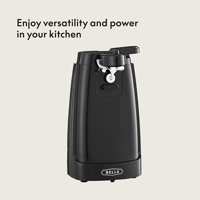 bella Electric Can Opener and Knife Sharpener, Black