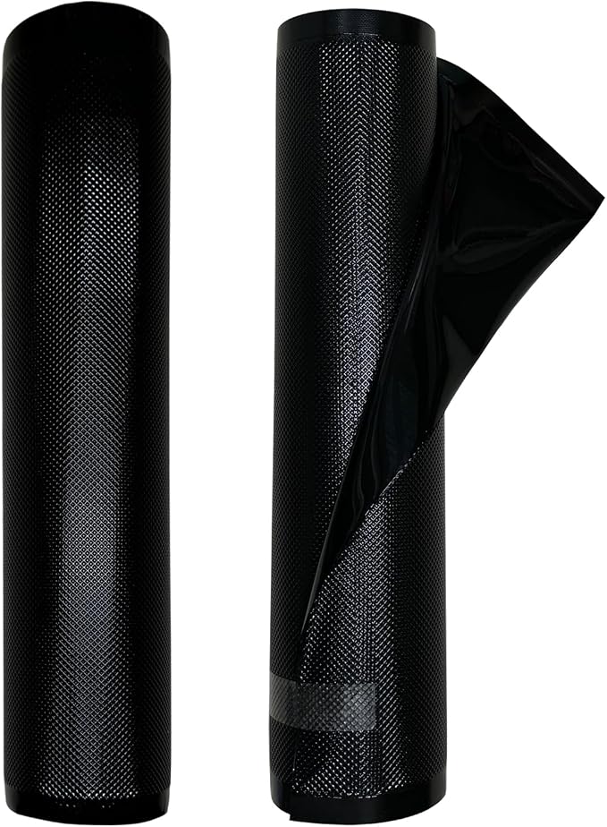 11" x 19.5' All Black Vacuum Seal Bags, Heavy Duty 5 Mil, 2 Rolls | Vacuum Sealer Bags for Food Storage, Commercial Grade, Total 39 Feet