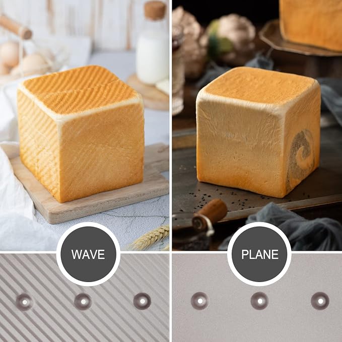 CHEFMADE Mini Pullman Loaf Pan with Lid, 0.66Lb Dough Capacity Non-Stick Rectangle Flat Toast Box for Oven Baking 2.8" x 8.3"x 2.7"(Champagne Gold)