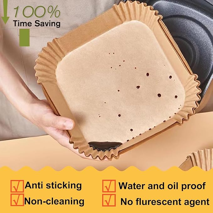 Air Fryer Liners Disposable 4QT/5QT for Chefman Air Fryer, 7.5 Inch 150Pcs Parchment Paper Liners for Chefman 4QT Compact Airfryer & TurboX 4-in-1 Air Fryer 5-Quart
