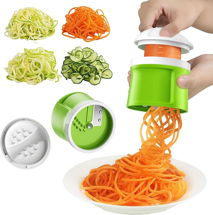 Safe Mandoline Slicer for Kitchen, Vegetable Chopper, Zucchini Spiralizer | Safe Mandoline Slicer, French Fry Cutter For Potatoes, Potato Slicer, Food Chopper, Adjustable Thickness 0.1-8 mm with Brush
