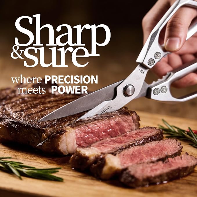 Kitchen Scissors Set 2PCS, Kitchen Shears Heavy Duty Poultry Shear Japan Meat Scissor for Food All Purpose Seafood Meat Cutting Cooking Shears, Chicken Scissors Gifts for Men Women