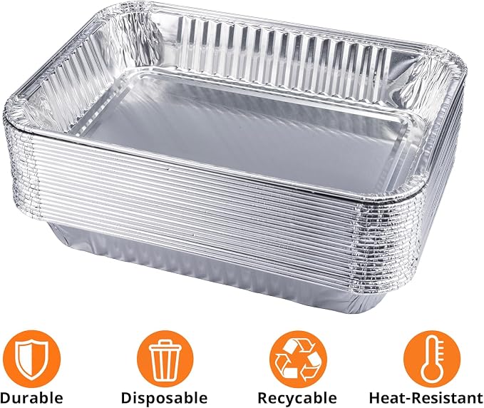 Grill Drip Pans for Weber 6415, Grease Tray Liners, 60 Pack | Disposable aluminum foil liners, 8.5 x 6 x 1.34 in; fits select Weber Q, Spirit, Genesis, Genesis II and Traveler grills.