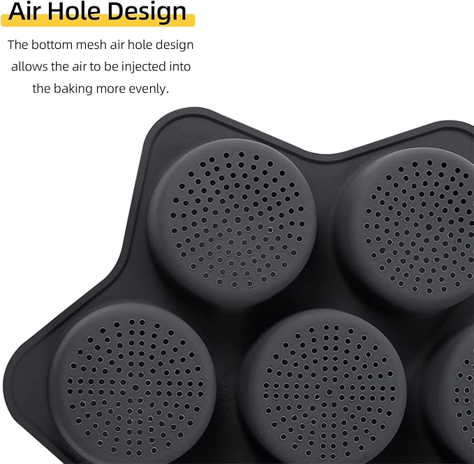 7-cavity Silicone Hamburger Bun Pan, Nonstick Loaf Pan & Heat Resistant Burger Bun Pans for Baking, Bread Pans for Homemade Bread, Bread pans for baking, Easy to Use Burger Pan