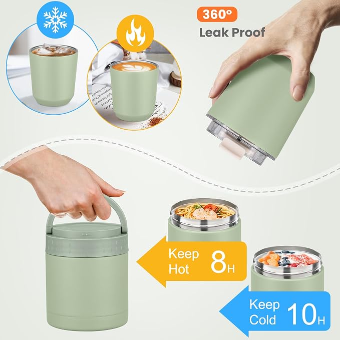Large Bento Lunch Box Set for Adults Kids Women with 10.5oz Soup Thermo,Coffee Tumblers Men Girls Boys Teenagers Leak-Proof Lunch Food Containers with Lunch Bag