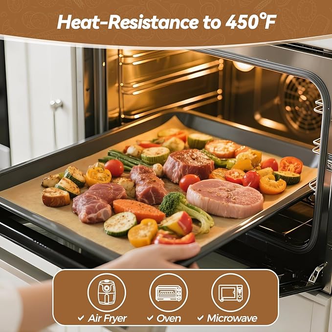 360 Count 9"x 13" Heavy Duty Parchment Paper Sheets for Baking | No-Stick & No-Leak Unbleached Baking Paper, Pre-cut Half Parchment Paper Sheets for Oven, Air Fryer, Microwave