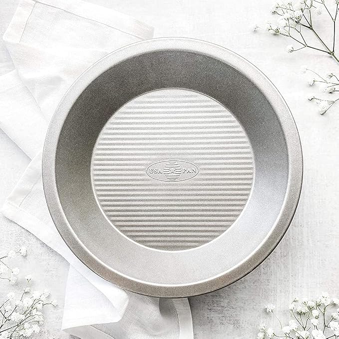 USA Pan Bakeware Aluminized Steel Commercial Pie Pan, Set of 2, Silver