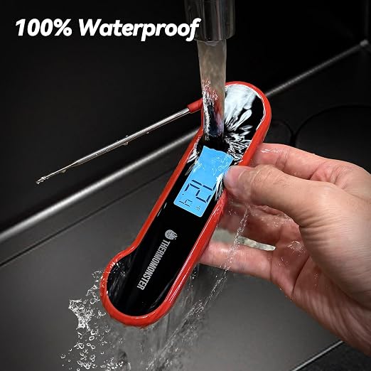 0.5 Sec Instant Read Meat Thermometer Digital with ±0.5℉ Precision, Red | Food Thermometer for Cooking Kitchen Gadgets, Oven Grill Candy BBQ Essentials Accessories, Gifts for Him Dad Men Birthday