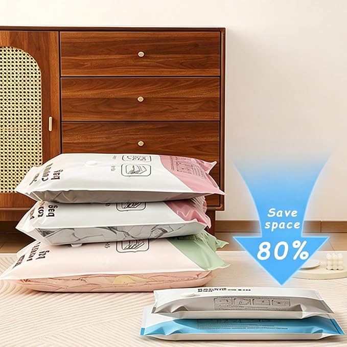 Hanari Vacuum Storage Bags for Travel with Electric Pump, 15 Combo 5(S+M+L) | Save 80% Space, Wireless Electric Pump, Vacuum Bags for Travel, Clothing Storage,1500mAh Battery, 4000Pa Suction