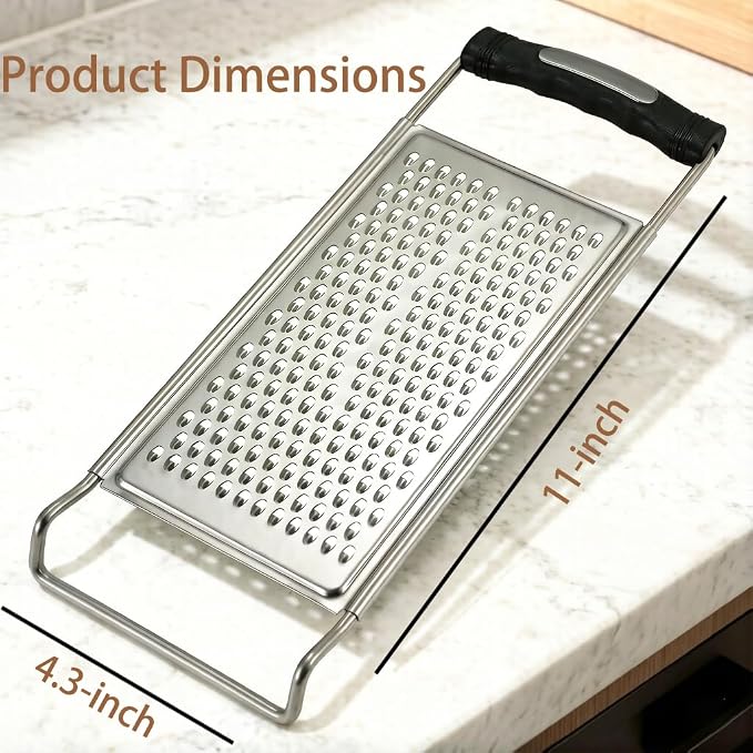NACOLUS Classic Fine Cheese Grater & Zester,Stainless Steel Handheld | ultra-sharp,stainless cheese shredder&zester for cheese,citrus,ginger,garlic,flat design easy clean,slim for easy storage