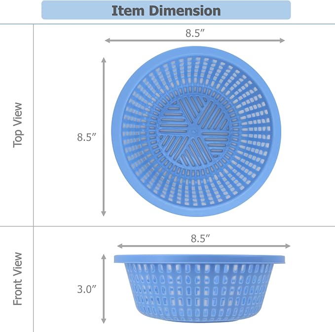 EIKS 8.5-inch Small Colander, Plastic Strainer Basket - 3 Pack | For Rinsing Draining and Air Drying, Veggies Berry Fruits, Meal Prep