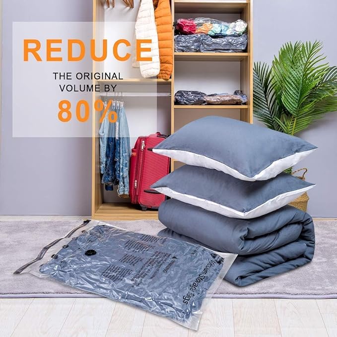 GONGSHI Vacuum Storage Bags, Space Saver Seal Bags For Clothing, Travel Luggage,Blankets, Comforters, Pillows, Clothes Storage.28 Combo