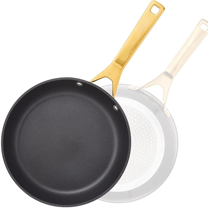 MsMk 8 Inch Small Nonstick Frying pan, Black Egg Omelet Skillet | Non Toxic, Even Heating, Easy Clean, Dishwasher & Oven Safe, suitable for gas & electric & induction stoves, PFOA & PFAS Free