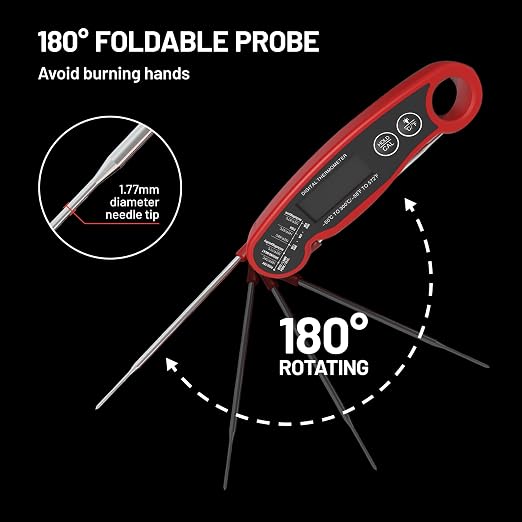 𝟮𝟬𝟮𝟲 𝙐𝙥𝙜𝙧𝙖𝙙𝙚𝙙 Instant Read Digital Meat Thermometer by puxyblue - 2 Pack Waterproof & Super Fast Food Thermometer Widely Used for Indoor & Outdoor Cook, Grill, Bake, BBQ, Candy Making