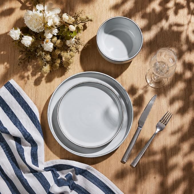 HaWare 12-Piece Dinnerware Set for 4, Plates and Bowls Dishes Set for Home