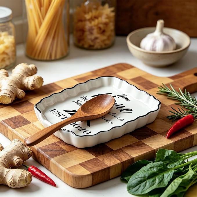 Housewarming Gifts for New Home, House Warming Gifts, Kitchen Spoon Rest | New Home House Gift for Couple Women Men Neighbor Friend Family Homeowner, Ceramic Spoon Holder Cooking Utensil Rest