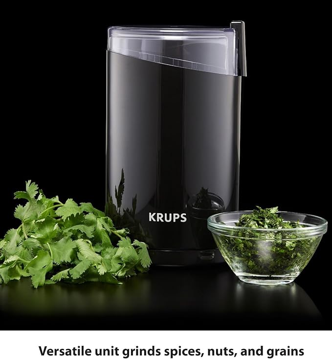KRUPS Electric Coffee Grinder, Stainless Steel Blades, Black | 3 oz Capacity | 200W Motor | For Coffee Beans, Herbs & Nuts | Pack of 2