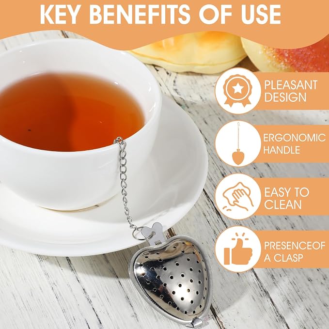 40 Pcs Stainless Steel Tea Ball Mesh Tea Infuser Strainers Premium Tea Filter Tea Interval Diffuser with Extended Chain Hook for Brew Loose Leaf Tea and Seasonings &spices