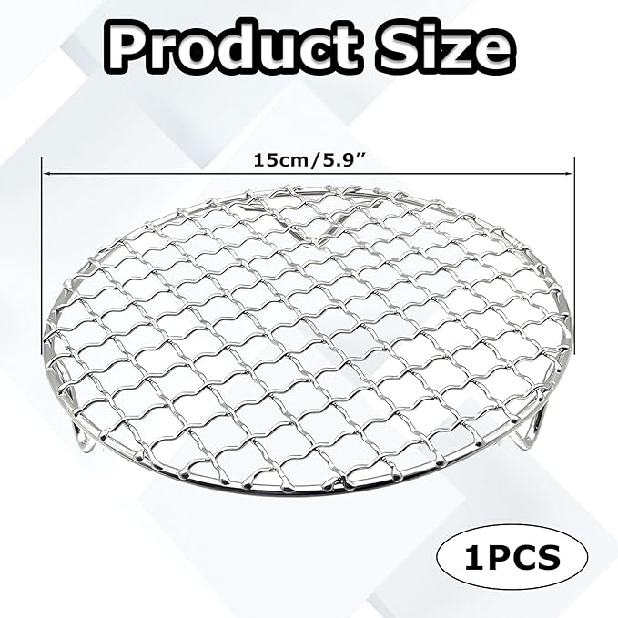 Round Cooling Rack 6 Inch With 20mm Legs | For Baking, Cooking, Steaming & BBQ, Stainless Steel Wire Baking Rack, Versatile Cooling Rack for Kitchen and Home