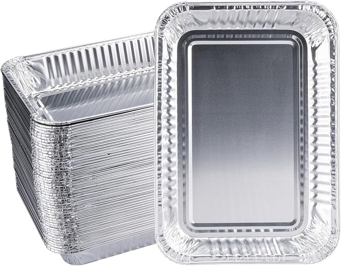 Grill Drip Pans for Weber 6415, Grease Tray Liners, 60 Pack | Disposable aluminum foil liners, 8.5 x 6 x 1.34 in; fits select Weber Q, Spirit, Genesis, Genesis II and Traveler grills.